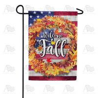 Patriotic Fall Welcome Garden Flag