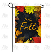 Hello Fall On Black Slate Garden Flag