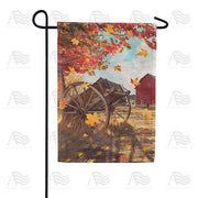 Old Wooden Farm Cart Garden Flag