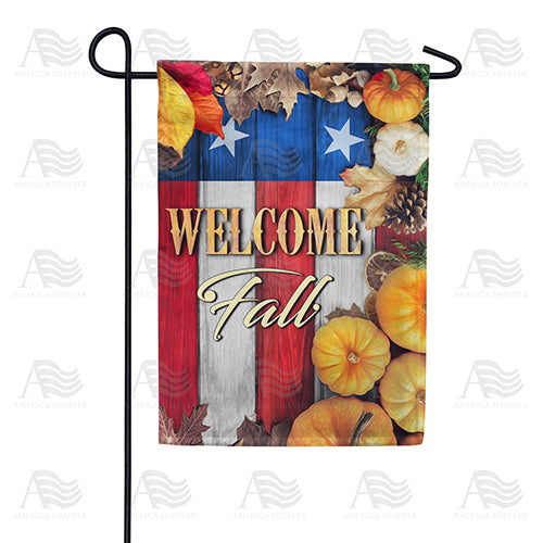 Stars And Stripes Fall Welcome Garden Flag