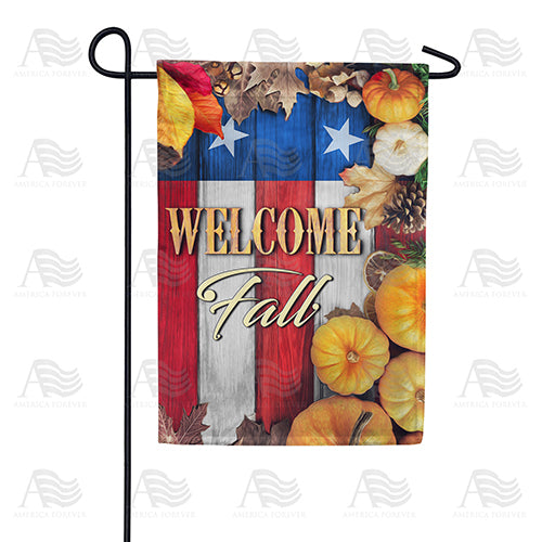 Stars And Stripes Fall Welcome Garden Flag