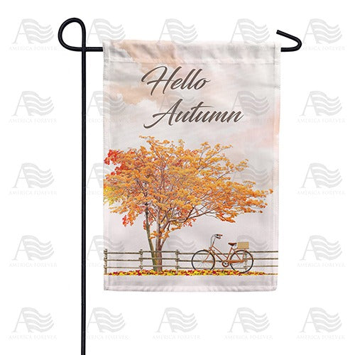 Autumn Breeze Bike Ride Garden Flag