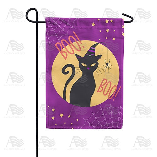 Black Cat Boo Garden Flag