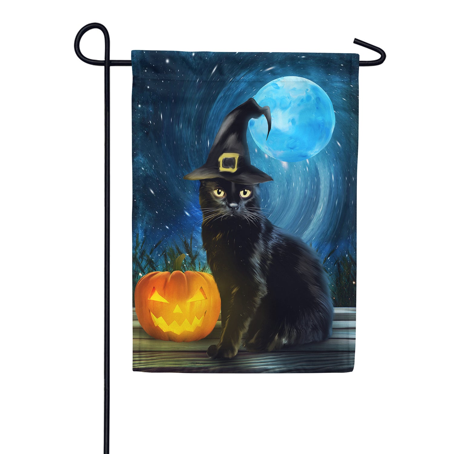 Witchy Cat Garden Flag