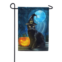 Witchy Cat Garden Flag