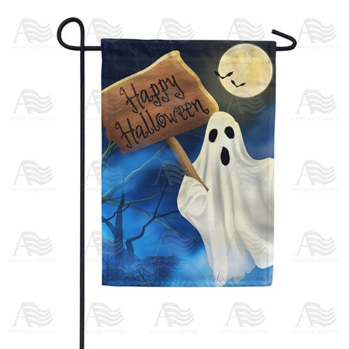 Ghostly Greeting Garden Flag