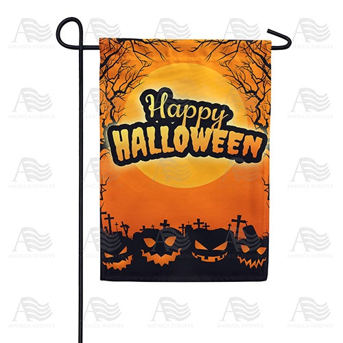 Pumpkin Graveyard Garden Flag
