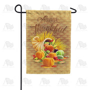 Always Thankful-Basket Weave Garden Flag