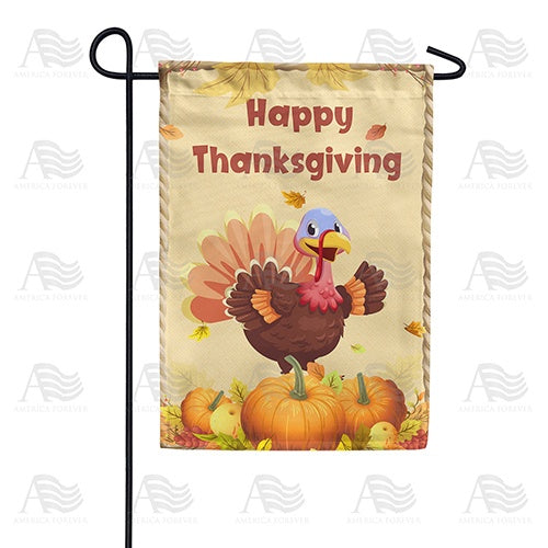 Comical Thanksgiving Turkey Garden Flag