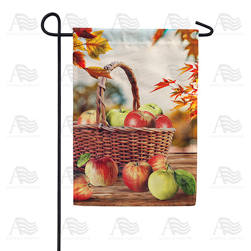 Wicker Basket Of Apples Garden Flag