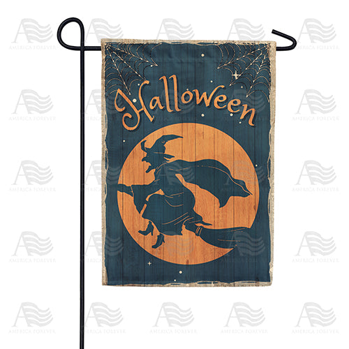 Halloween Witch Silhouette Garden Flag