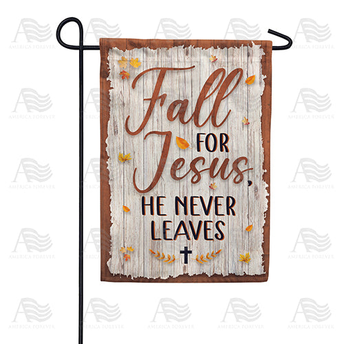 Fall For Jesus Wooden Plaque Garden Flag