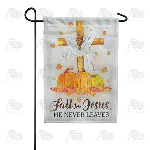 Jesus Never Leaves Garden Flag