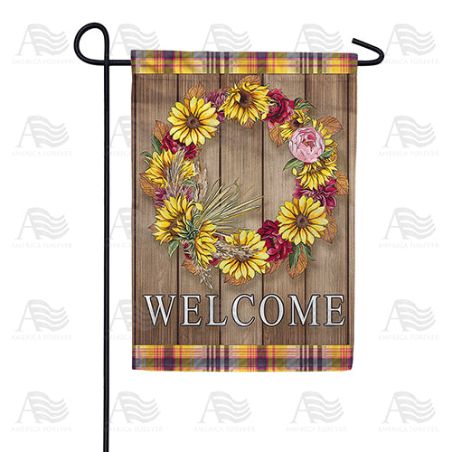Fall Welcome Wreath Garden Flag