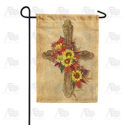 Wooden Fall Cross Garden Flag
