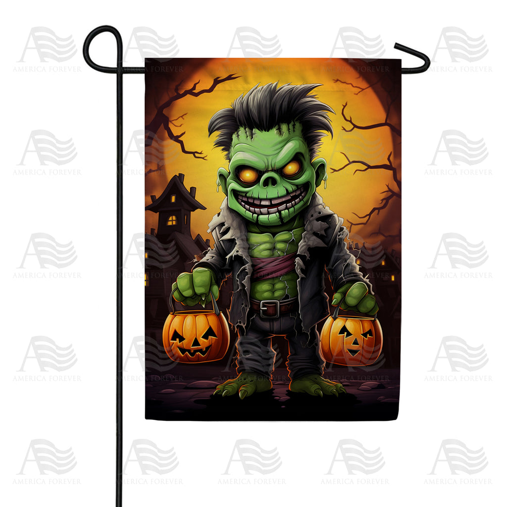 Little Frankie Goes Trick Or Treating Garden Flag