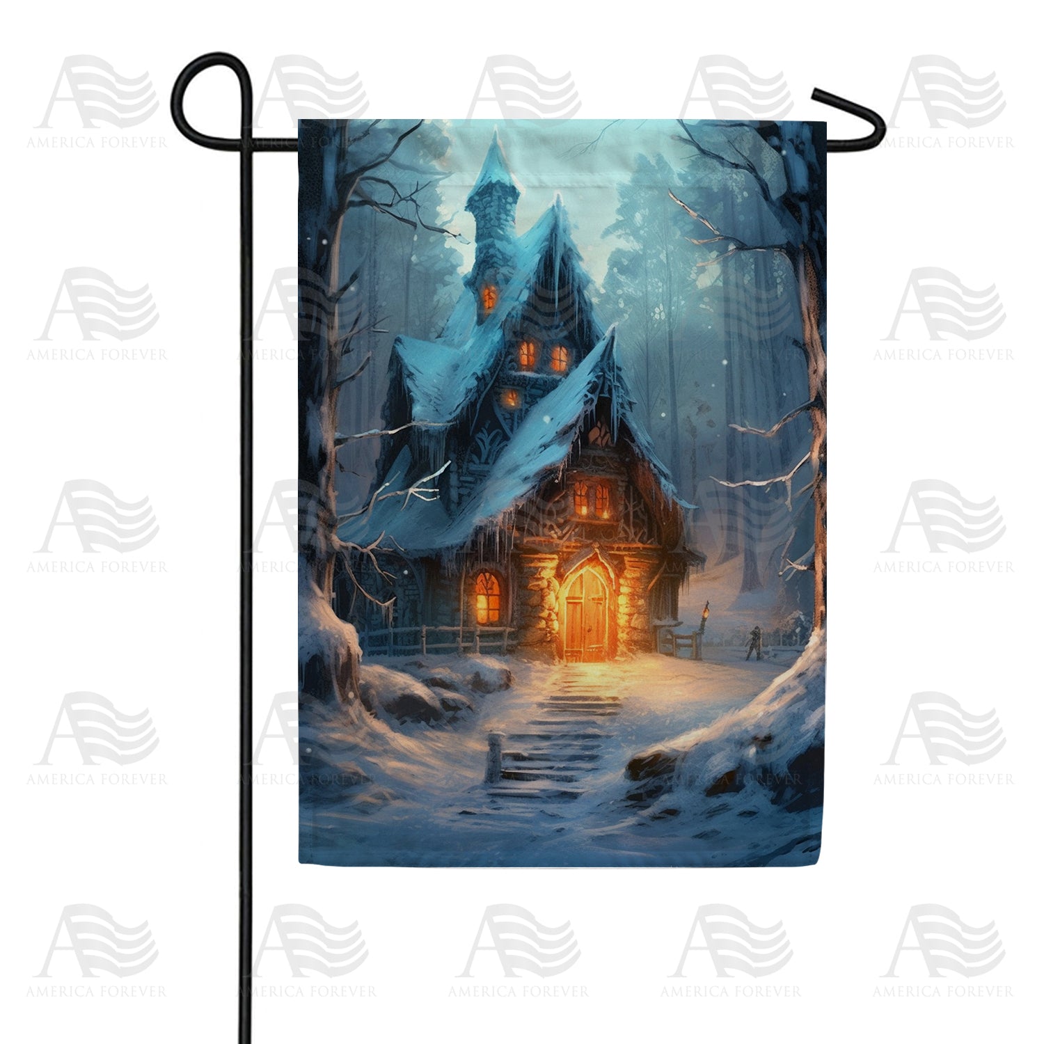 Frozen Evil House Garden Flag