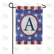 All American Old Wood Monogram Garden Flag