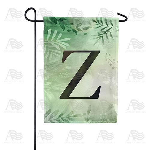 Lush Leaves Monogram Garden Flag