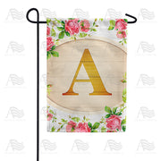 Country Roses Monogram Garden Flag