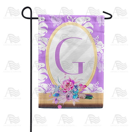 Purple Reflection Monogram Garden Flag