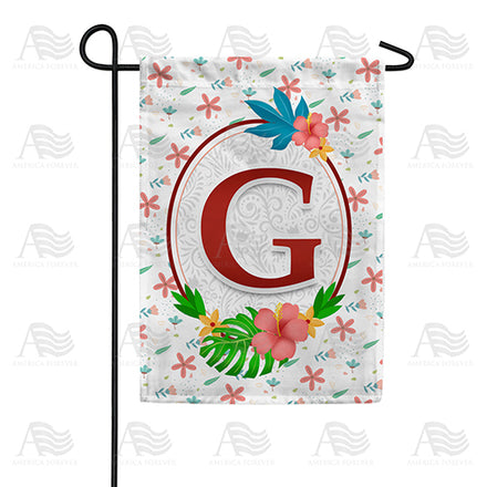 Periwinkle Petals Monogram Garden Flag