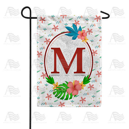 Periwinkle Petals Monogram Garden Flag
