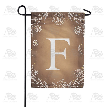 Bronze Floral Monogram Garden Flag
