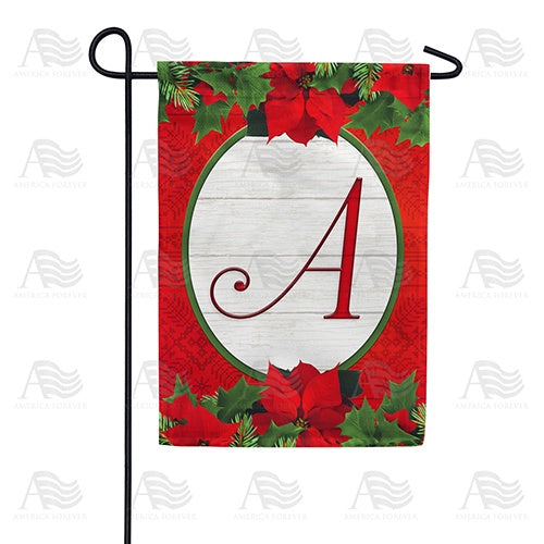 Red Poinsettia - Monogram A Garden Flag