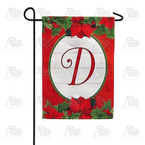 Red Poinsettia - Monogram D Garden Flag