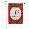 Red Poinsettia - Monogram L Garden Flag