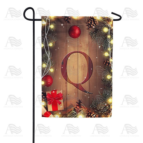 Wood Panel Lights - Monogram Q Garden Flag