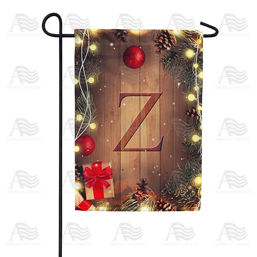 Wood Panel Lights - Monogram Z Garden Flag