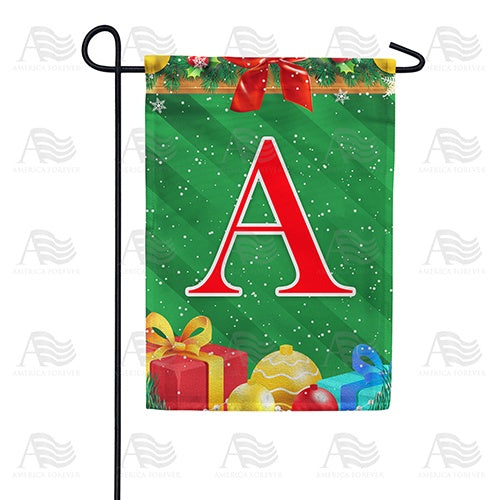 Merry Christmas - Monogram A Garden Flag