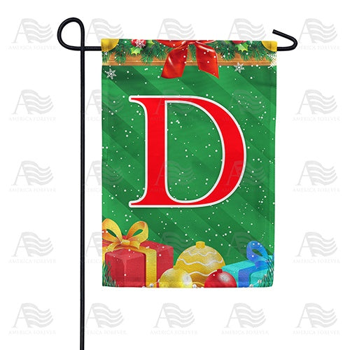 Merry Christmas - Monogram D Garden Flag