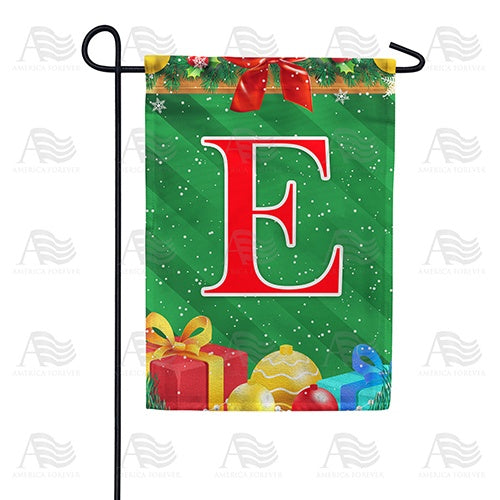 Merry Christmas - Monogram E Garden Flag