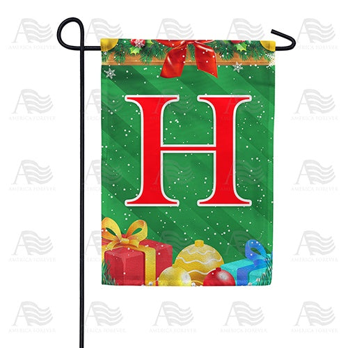 Merry Christmas - Monogram H Garden Flag