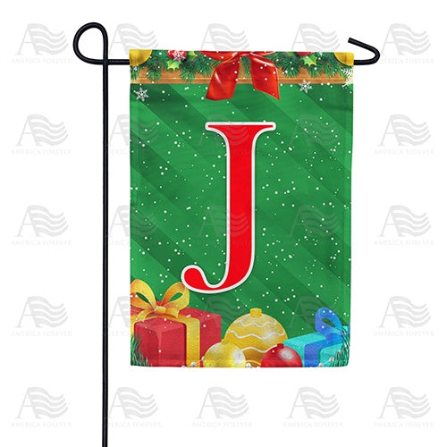 Merry Christmas - Monogram J Garden Flag