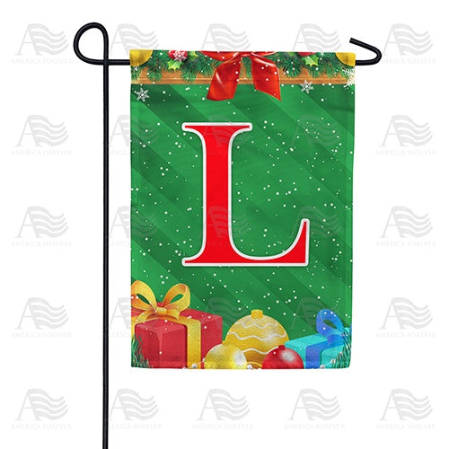 Merry Christmas - Monogram L Garden Flag