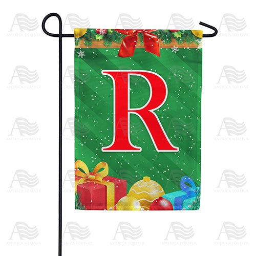 Merry Christmas - Monogram R Garden Flag