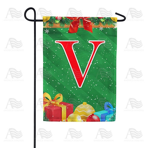 Merry Christmas - Monogram V Garden Flag