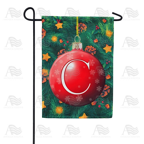 Christmas Ball - Monogram C Garden Flag