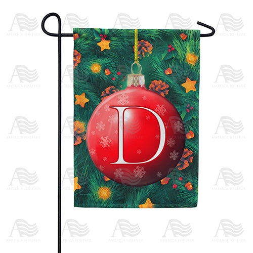 Christmas Ball - Monogram D Garden Flag