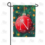 Christmas Ball - Monogram N Garden Flag