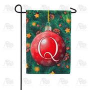 Christmas Ball - Monogram Q Garden Flag