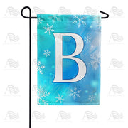 Snowflakes Monogram B Garden Flag