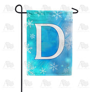 Snowflakes Monogram D Garden Flag