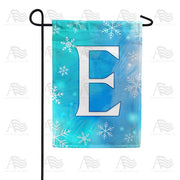 Snowflakes Monogram E Garden Flag