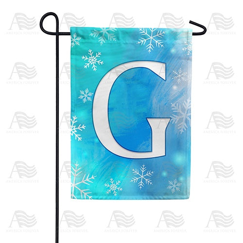 Snowflakes Monogram G Garden Flag