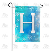 Snowflakes Monogram H Garden Flag